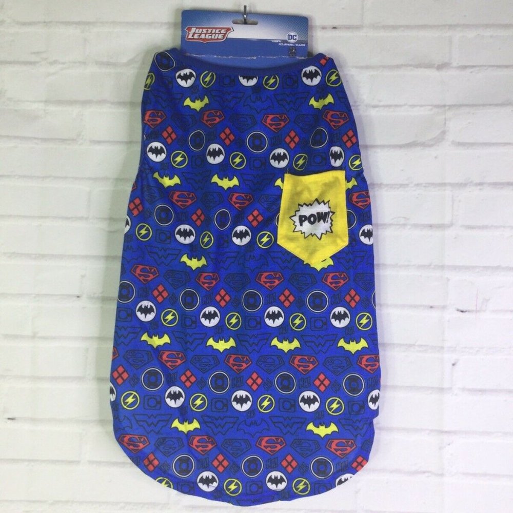 DC Comics Justice League All Over Logo Pow T-Shirt